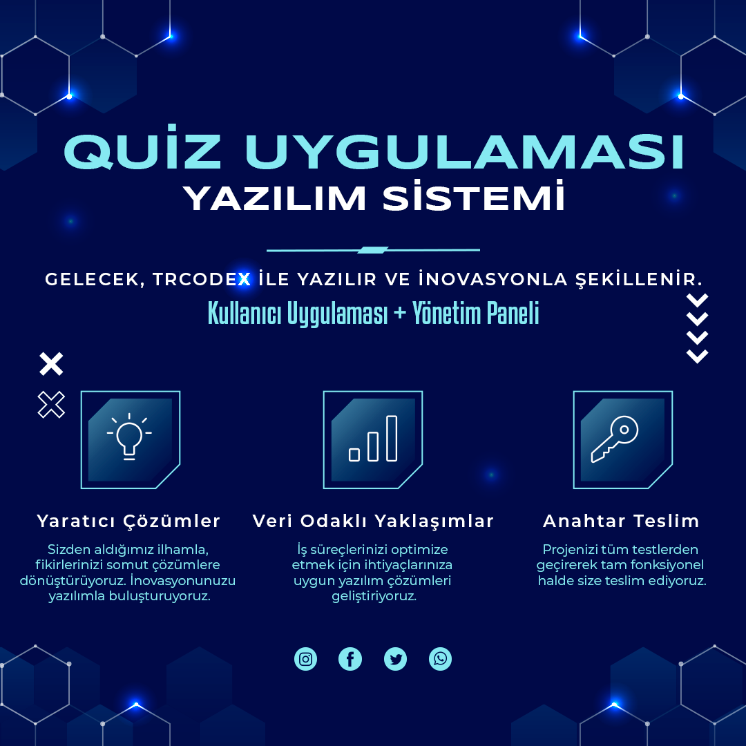 QuizMaster - Quiz  Mobil Uygulaması Yazılım Sistemi